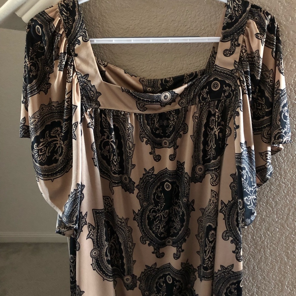 Michael Kors gold and black silk shirt
